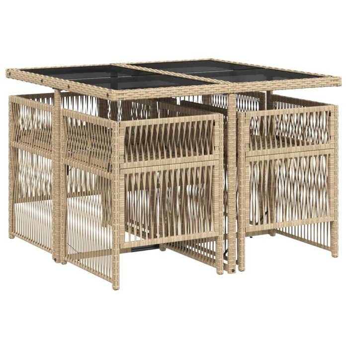VidaXL Ensemble à Manger de Jardin avec Coussins 5 pcs, Table et Chaises à Dossier Rabattable, Meubles d'Extérieur Patio 3210900