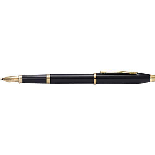 Cross Century II Black Lacquer 23CT Pen (Med Fountain)