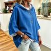 Women's Fashion Color Drawstring Hoodie Loose Fit Casual Sweatshirt