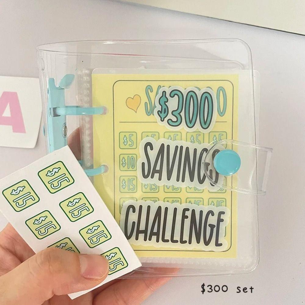 $150/300/500/1000 Sparordner PVC-Umschlag Spar-Challenge Mini-Budgetplaner Geld sparen