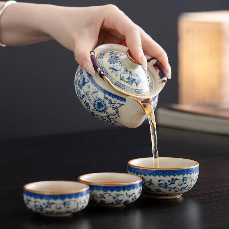 De'ou Xingguang Portable Ceramic Travel Tea Set