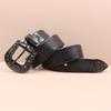 Men's Genuine Leather Western Belt with Texan Buckle - Top Layer Cowhide, Retro Style, Stock Clearance.