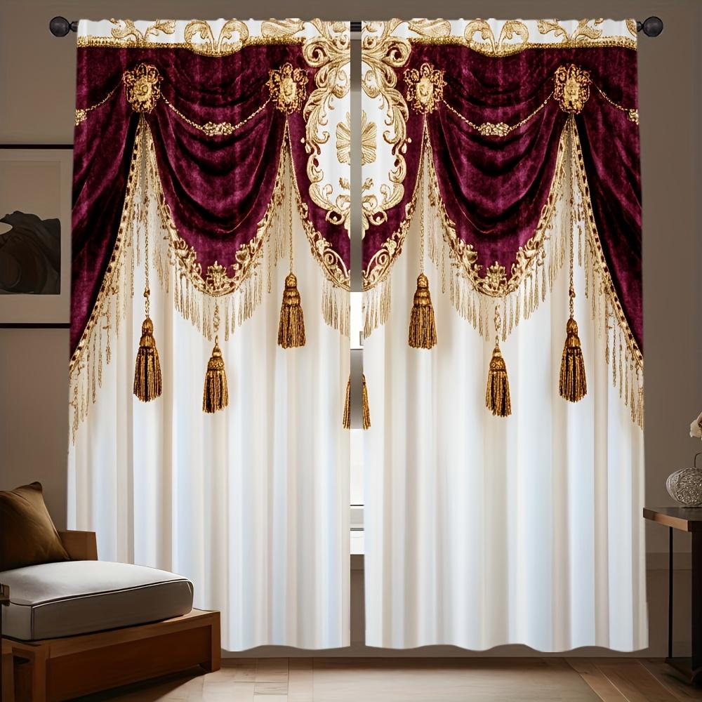 2 bucăți de perdele imprimate cu fundal fals la modă, dimensiune 30*65, dormitor și living, decorațiune pentru casă, decorațiune cameră