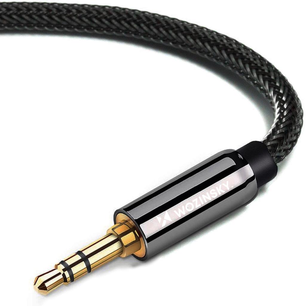 Wozinsky 1.5m Angled AUX Cable Black