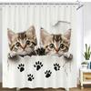 Creative and interesting cat Shower Curtain Printed Fabric Cartoon lovely Cat Bathroom Curtain Bathtub Home Decoration Curtain