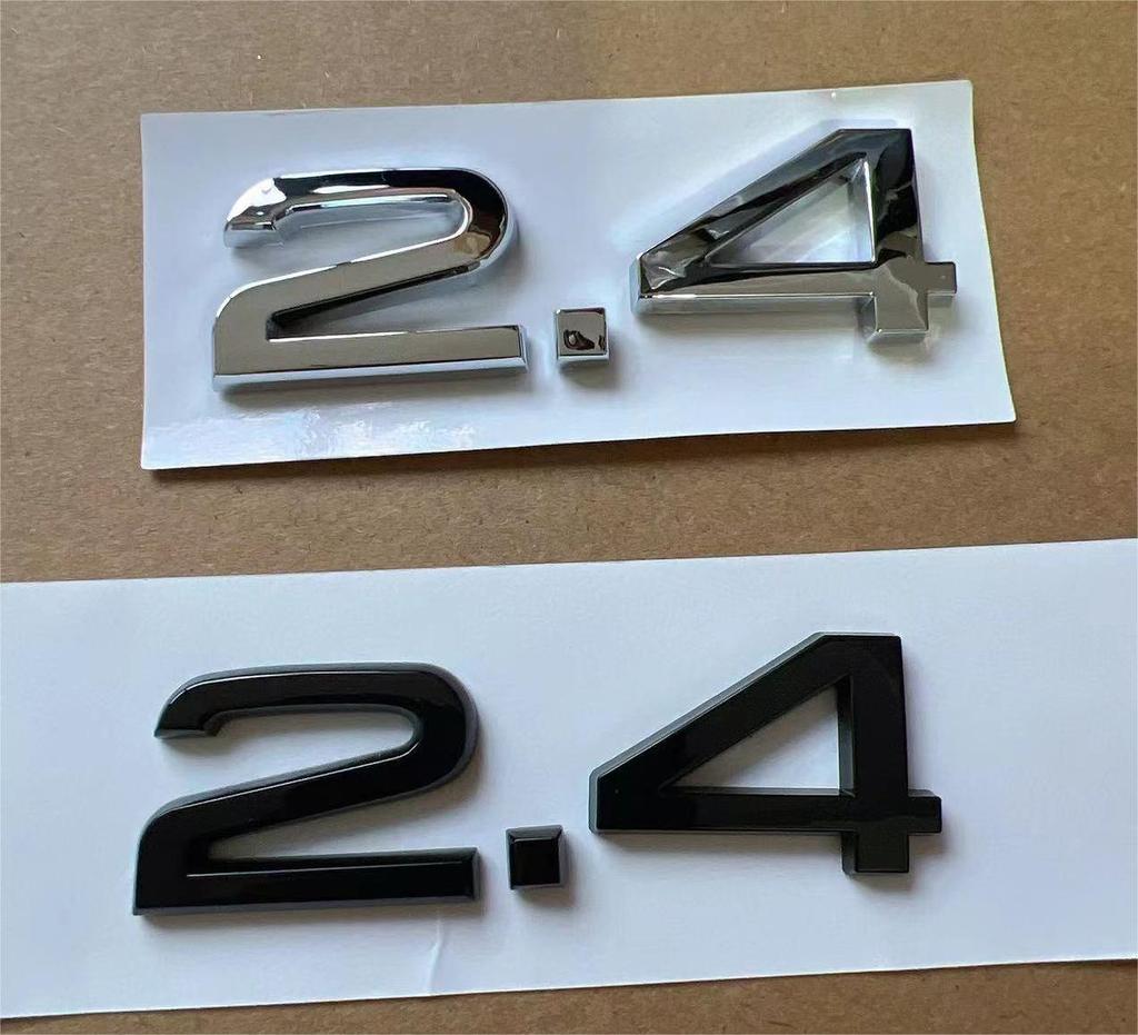 1X ABS Chrom Glänzend Schwarz 2.4 3.2 4.2 Buchstaben Auto Kofferraum Emblem Abzeichen Aufkleber Für A4 B7 TT Q5 Q7 A6 S6 S5 S4 RS5 Zubehör