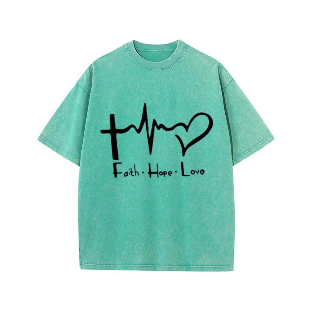 

Men s Faith Hope Love Printed T-Shirt Cotton Short Sleeve Crew Neck Casual Loose Fit Big Size Summer Fashion Tees 3XL