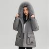 Autumn and winter new fleece thickened pie overcoming jacket short fashion big fur collar warm women's down padded jacket