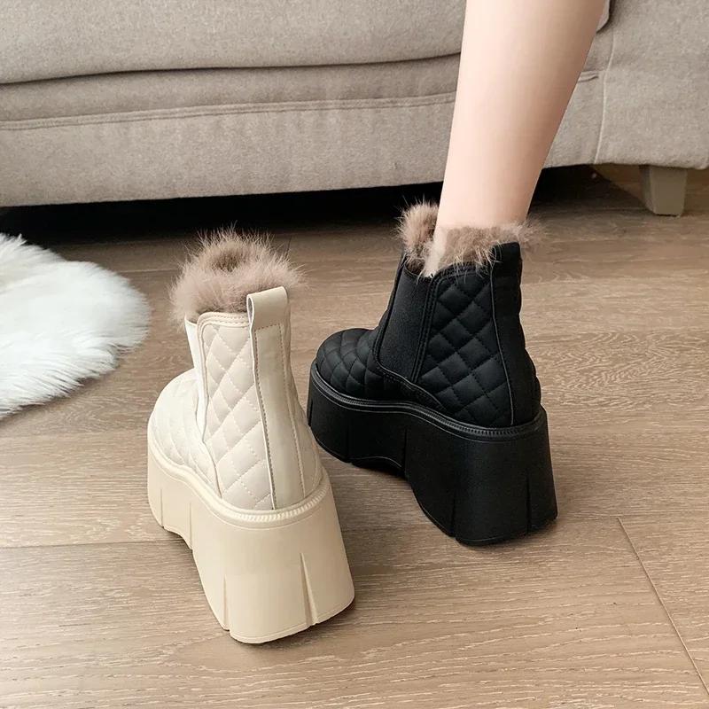 Fashion Shoes Women's Winter Thick Soled Snow Boots Plush Women's Casual Sports Shoes Warm and Cold Proof High Top Women's Boots