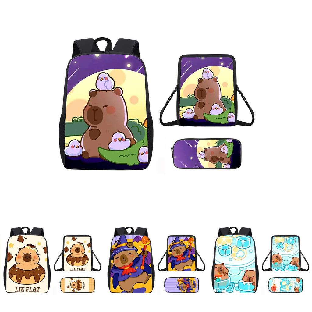 Capybara Kids Backpack Set With Lightweight Durable Material For School And Travel
