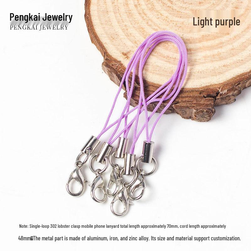 Handmade Jewelry Accessory: Colored Phone Lanyard Strap with Lobster Clasp and Alloy Buckle Pendant