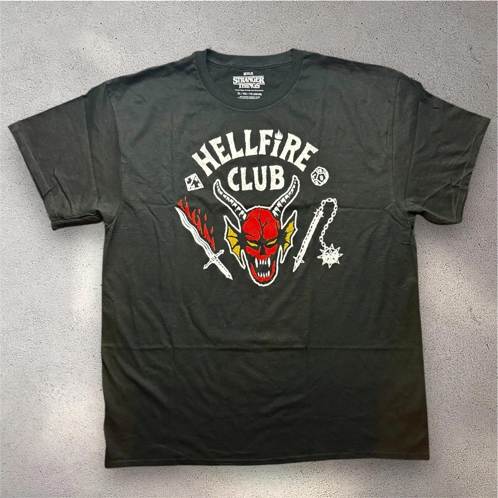 Stranger Things Hellfire Club T- Shirt Mens XL Black Graphic Tee Netflix D&D M