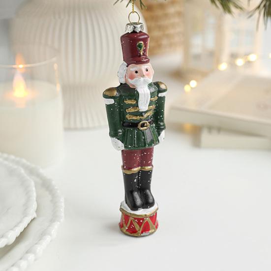 Nutcracker Puppet Pendant Christmas Decoration Soldier Wooden Hanging Ornaments Xmas Tree Figure Toy Fireplace Entrance Decor