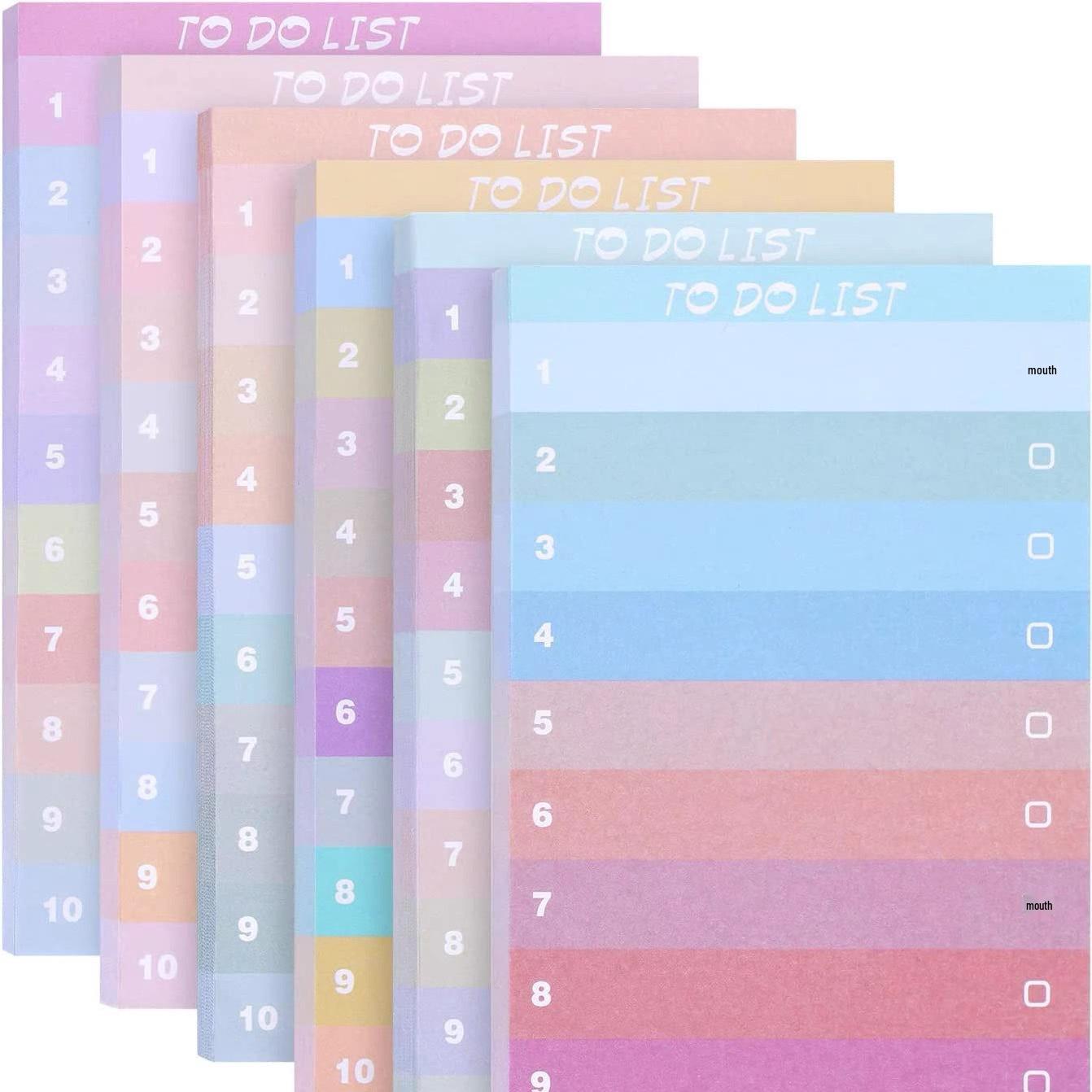 

Rainbow Multi-color Sticky Notes Notebook with Fluorescent Paper 50 Sheets/Book
