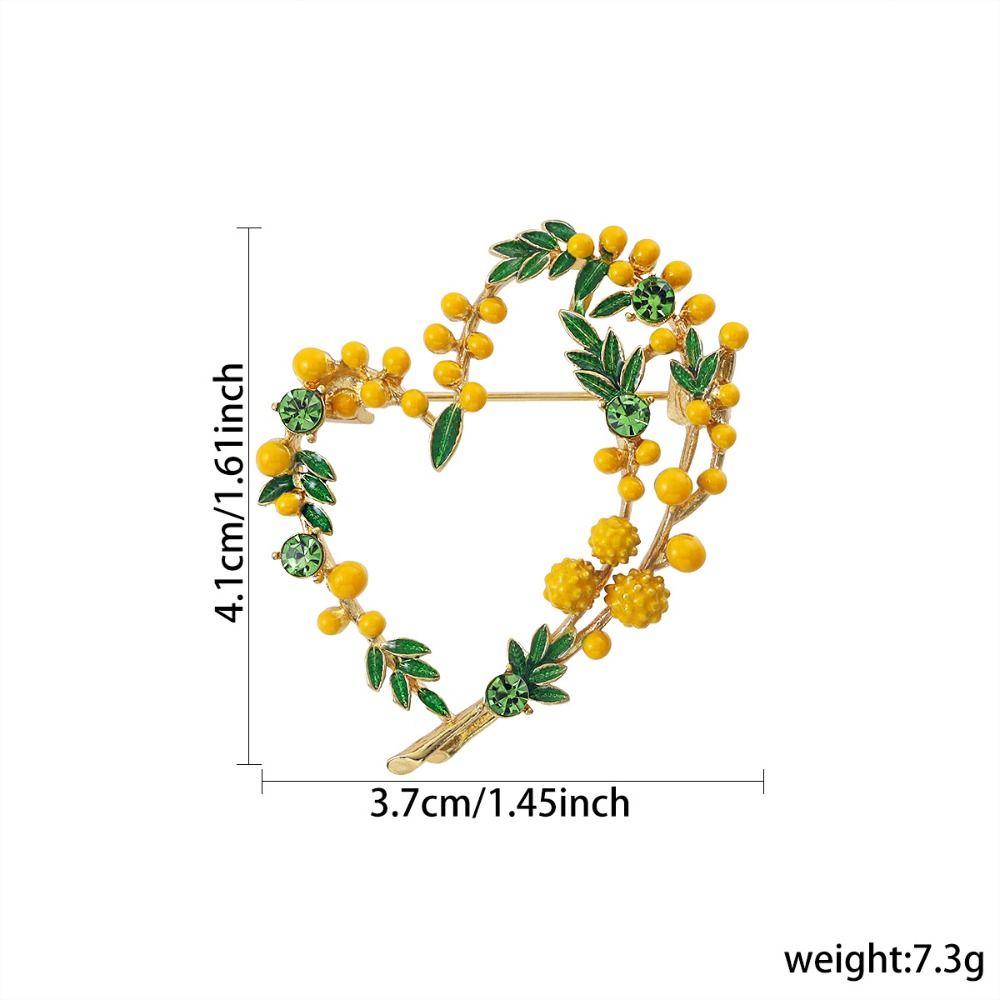 2-color Fruits Heart Brooches Love Party Plant Brooch Beautiful Mimosa Brooch  Suit Accessories