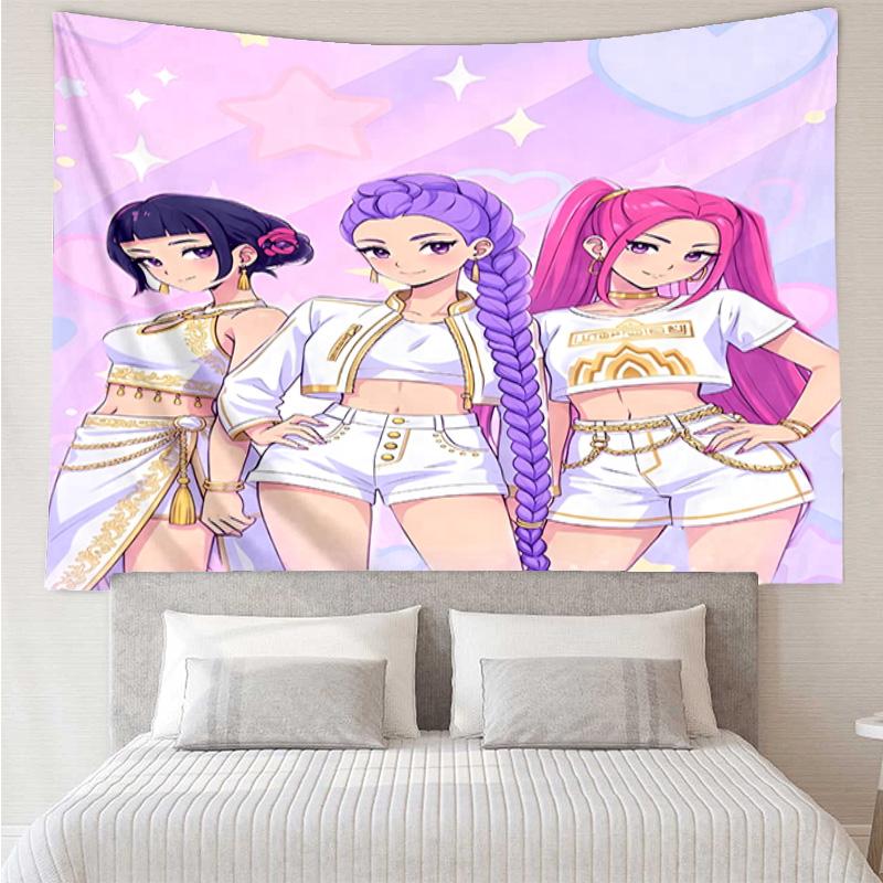 K-pop Heroes In Action Tapestry Room Decoration Wall Hanging for Living Room Bedroom, dormitory, Birthday and Christmas gifts