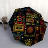 1pc Abstract Patterns Open/Close Folding Umbrella, All- Portable Umbrella for & Men, Stylish Accessory (Holiday Gift) 8-Rib Yy251213152