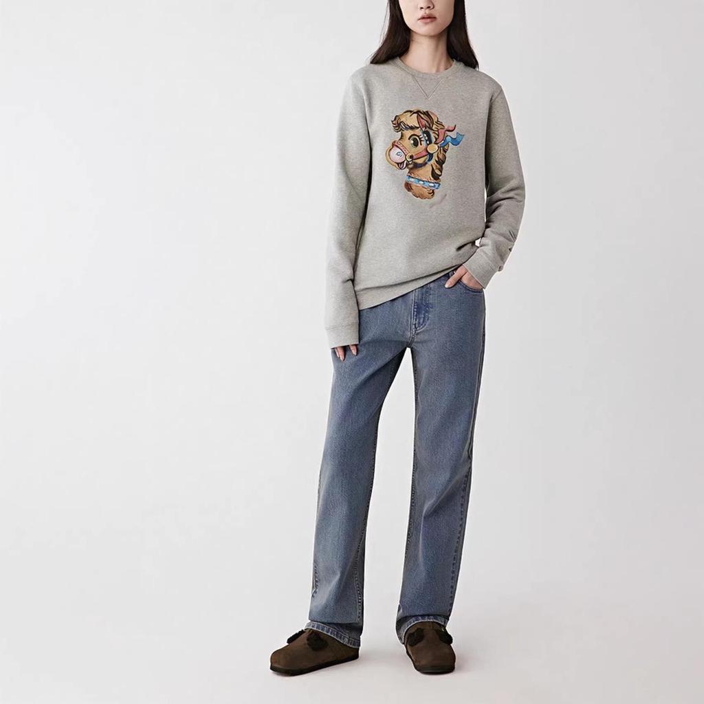 Limited Edition 1900+ All Cotton Brushed Fleece Little Pony Print Round Neck Sweatshirt