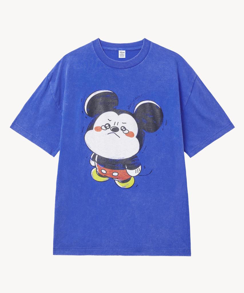 VTWO Fade Washed Crying _Mickey_ T-Shirt (Blue)