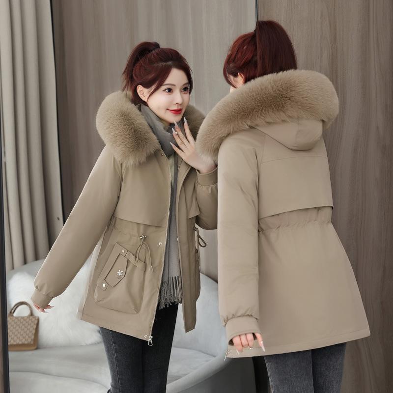 New Winter Style Parker Hooded Loose and Fashionable Cotton Jacket Cotton Jacket Big Wool Collar Women's Jacket