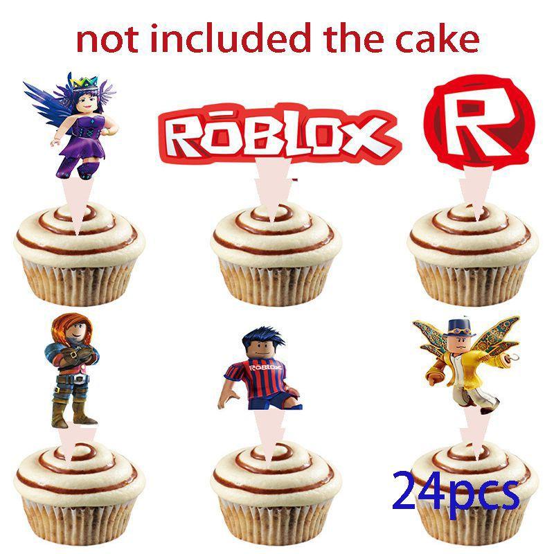 Theme Roblox Game Party Supplies Kids Birthday Banners Cake Decorations Toppers