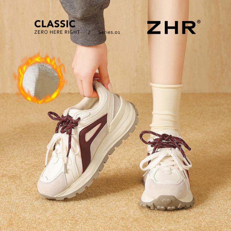 ZHR Women s Winter Plush-Lined Platform Sneakers 36
