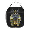 Egyptian God Anubis Art Insulated Lunch Bag for Women Children Portable Food Boxes Thermal Lunch Box Tote