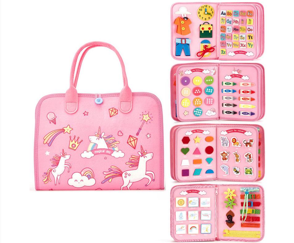 Felt Busy Board Educational Toy for Toddlers - Early Learning and Teaching Aid