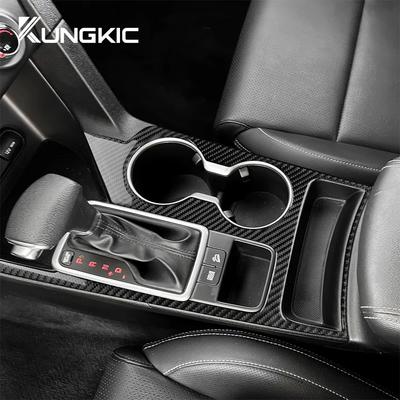 For Kia Sportage 2017 2018 2019 2020 2021 LHD Real Soft Carbon Fiber Sticker Car Gear Shift Water Cup Panel Interior Accessories