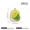 5/8Pcs Vintage Flower Enamel Charm Pendant Stainless Steel Drop Oil Floral Beads For Diy Necklace Bracelet Jewelry Making