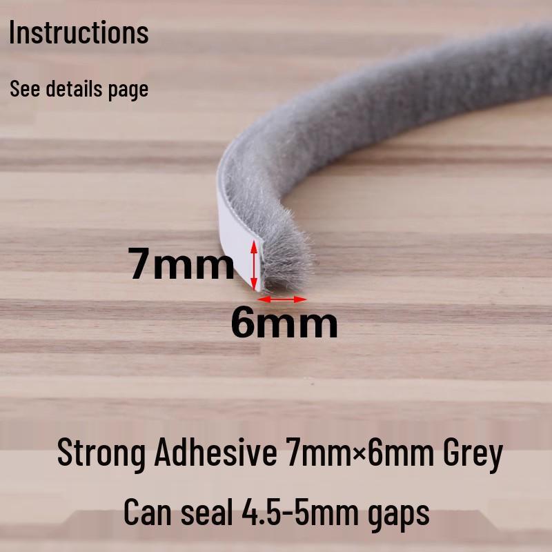 Dinggu Self-Adhesive Weatherstrip: 5m/10m Sliding Door and Window Seal, Dustproof, Anti-Collision, Mosquito Proof.