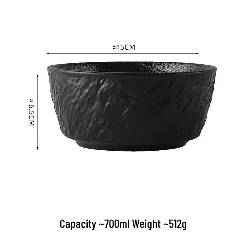 Nordic Style Large Ceramic Bowl: Round Underglaze Design, Thickened for Heat Resistance, Perfect for Soup, Salad, or Noodles.