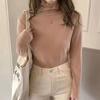 Autumn Winter Women's Elastic Bottoming Shirt Solid Colour Half High Neck Devel Bottoming Shirt Long Sleeve High Elastic T-shirt