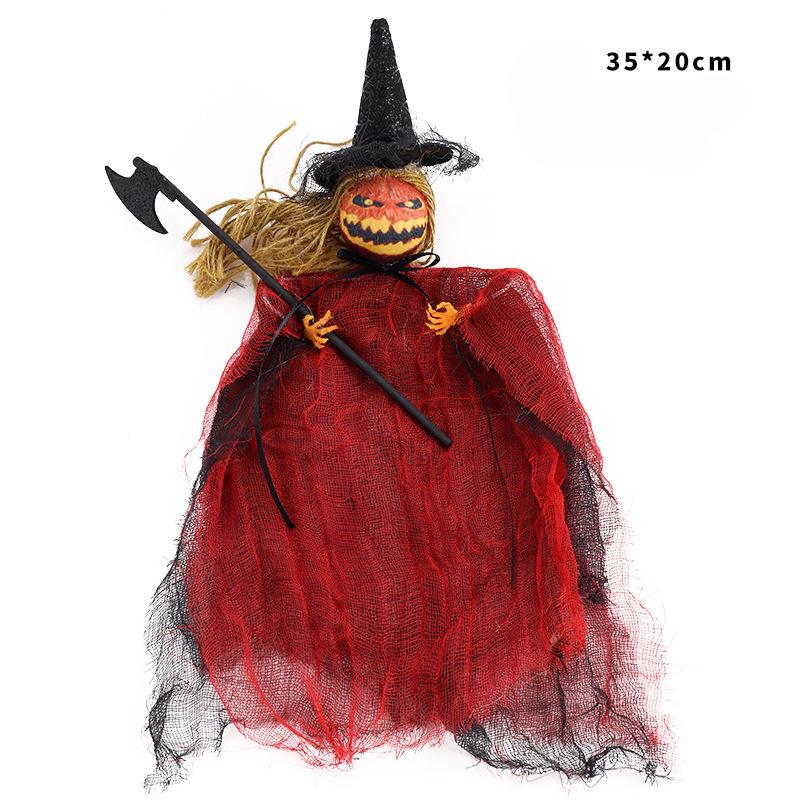 Pumpkin Figurine Pendant Halloween Atmosphere Decoration Halloween Home Haunted House Party Hanging Ghost Fun Props Decoration