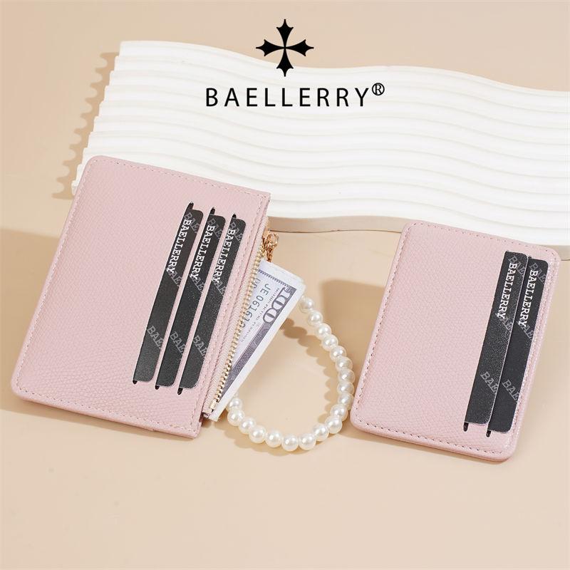 Baellerry Mini Purse Women Men Fashion Thin Wallets Pearls Zipper Coin Purse Card Holder Money Bags GZW