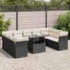 VidaXL Garden Lounge Set 10 Pcs with Cushions Black Braided Resin 3326217