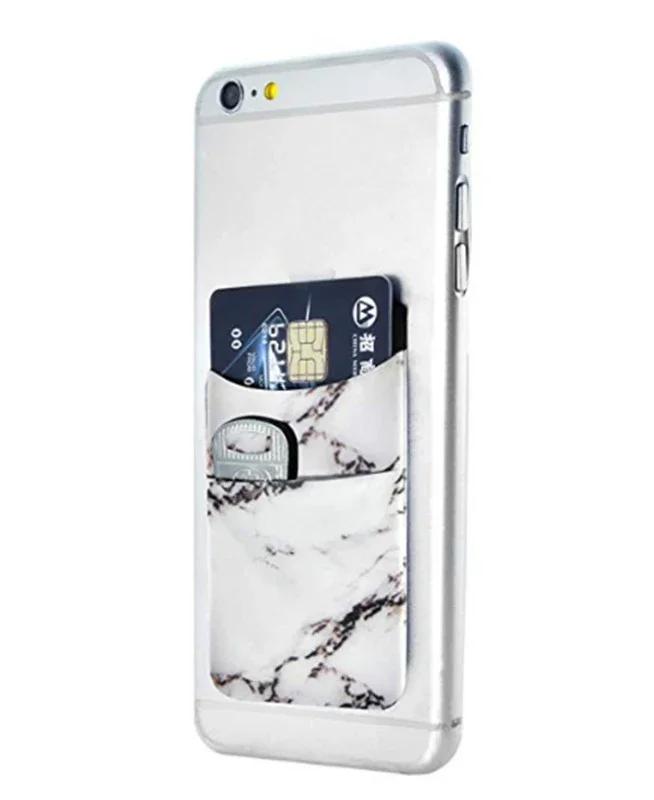 1pcs Thin Women Men Cell Phone ID Credit Card Holder Silicone Case Pouch Back Sticker Slim Wallet Case Card Holder