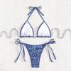 European & American Print Lace-up Bikini Swimsuit - 2025 Sexy Beachwear for Women
