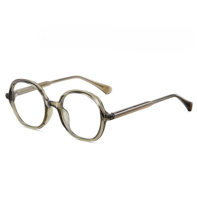 New TR90 Full-frame Glasses Frame Japanese Plate Pin Round Glasses Retro Thick Border Blue Flat Mirror
