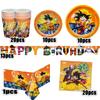 Dragonball Party Decoration Dragonball z Disposable Tableware Tablecloth Cups Birthday Banner Plates Baby Shower Supplies Toys