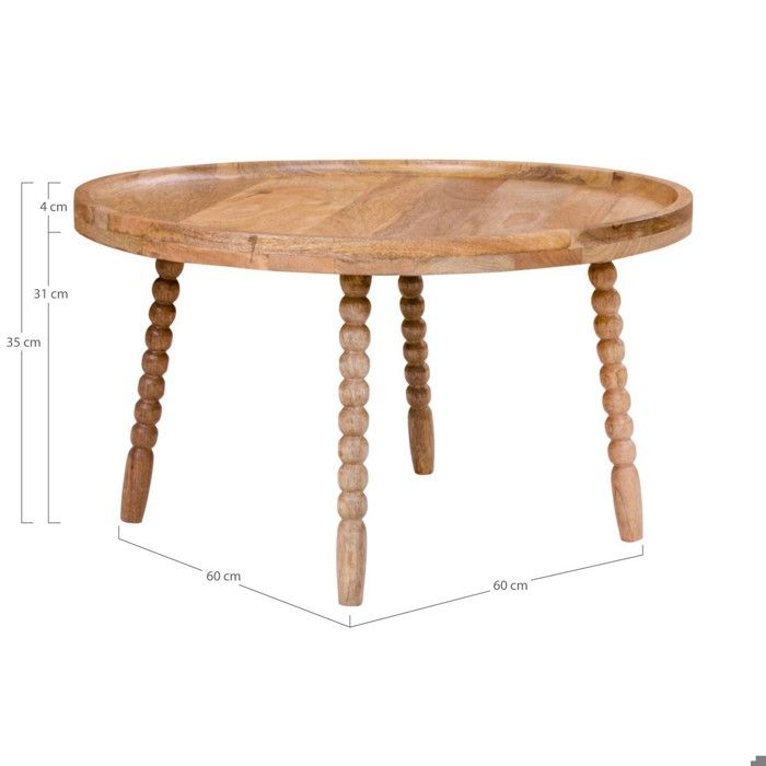 Mango Wood Coffee Table Ø 60 X 35 Cm