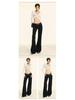 Women's Retro Black Low-Rise Micro-Flare Jeans - Autumn/Winter 2024 Collection