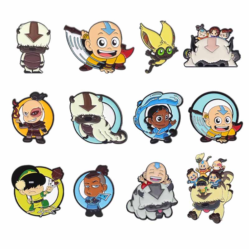 4-19pcs/set Cartoon Anime Characters Enamel Pins Custom Cute Little Monk Brooches Lapel Badges Funny Jewelry Gift for Friends