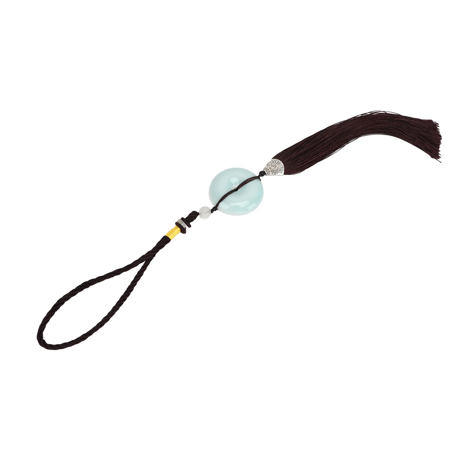 

Tassel Pendant Round Porcelain Elegant Style Exquisite Luster Widely Used Keychain Tassel for Car Wallet Bag Type 1