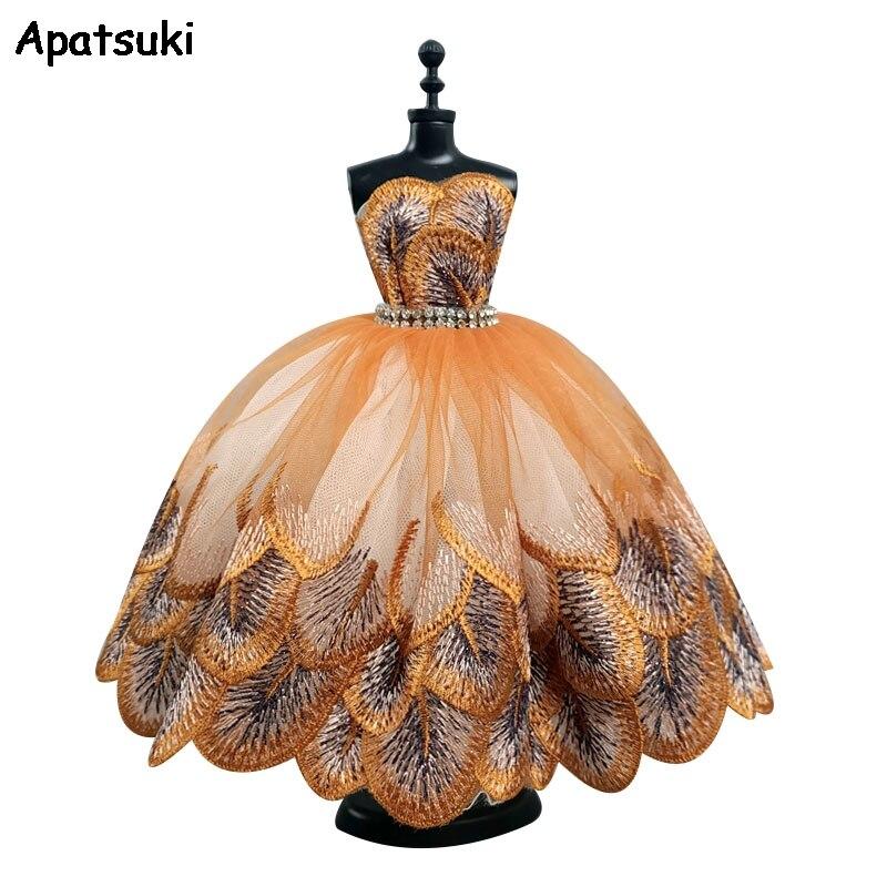 orange feather dress