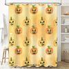 Halloween Pumpkin Shower Curtain Watercolor Print Waterproof Fabric Decorative Bath Mat Bathroom Accessories Set 72 x 72 inches/