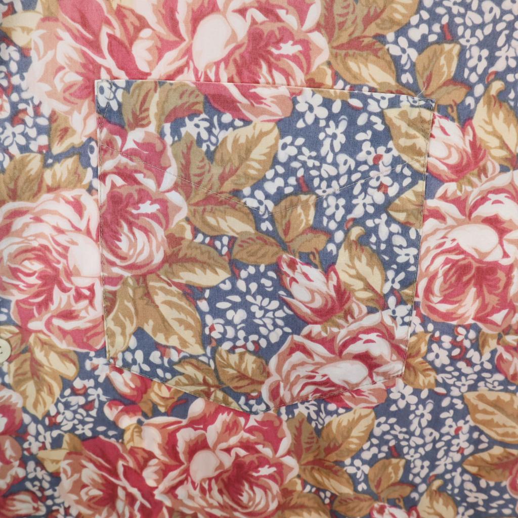 Banana Republic 80s 90s Old Overall Handle Long Sleeve Hawaiian Button Down Shirt Men's Used