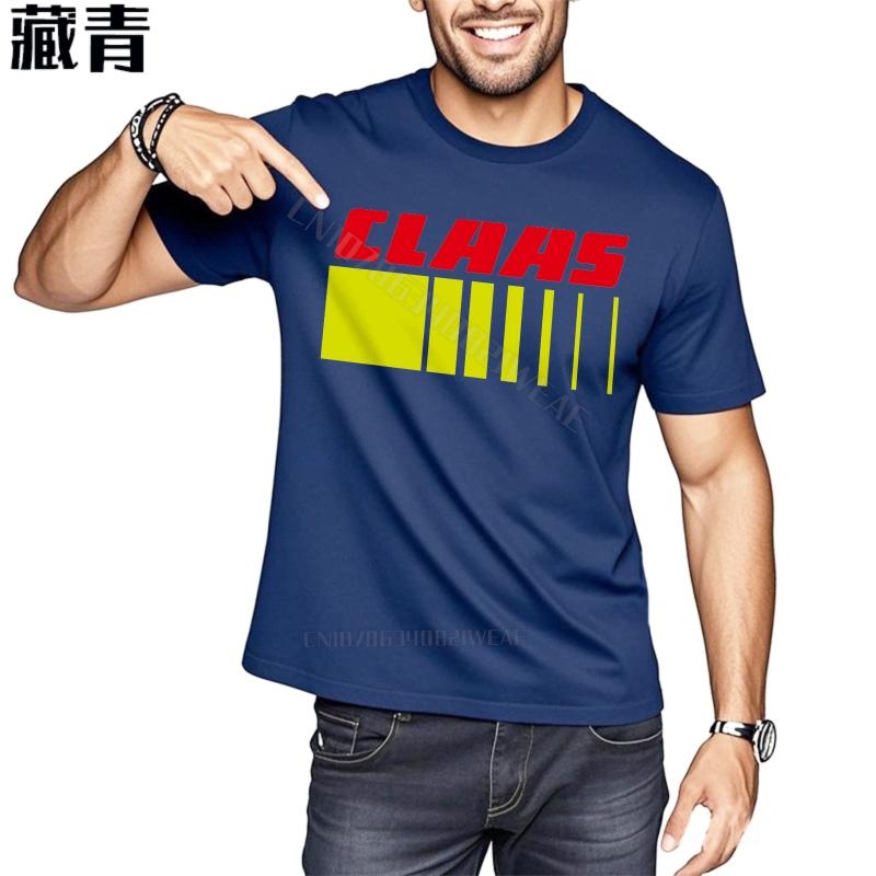 T-Shirts für Unisex Vintage Rundhals-T-Shirt Claas Logo Auf Schwarz Tägliches Tragen Trendiges T-Shirt Mode Bequem Rundhals-T-Shirt