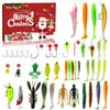 Fishing Advent Countdown Calendar 24 Days Christmas Fishing Lures Countdown Set Tackle Bait Lures Saltwater Freshwater Gear For