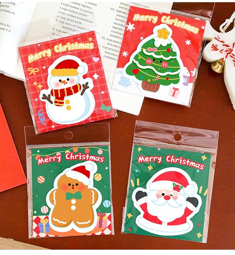 30sheets Christmas Sticky Notes Santa Claus Gingerbread Man Xmas Tree Snowman Memo Notes Cartoon Memo Pad School Gift Prizes